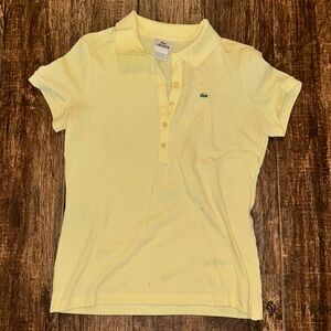 Lacoste Yellow Polo Shirt Size 44 Crocodile Logo Classic Polo
